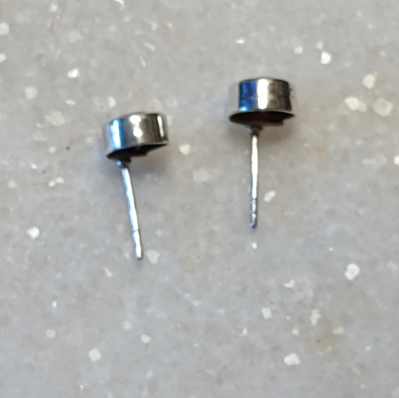Sterling Garnet Large Stud Earrings - Picture 8 of 10